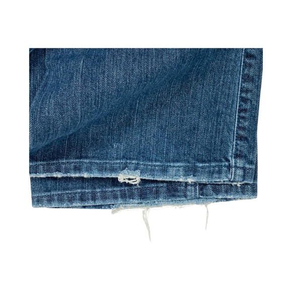 Fossil Brand Jeans Swift Boot Cut Size 2R Blue Medium Wash Distressed Bottom Hem - Picture 9 of 12